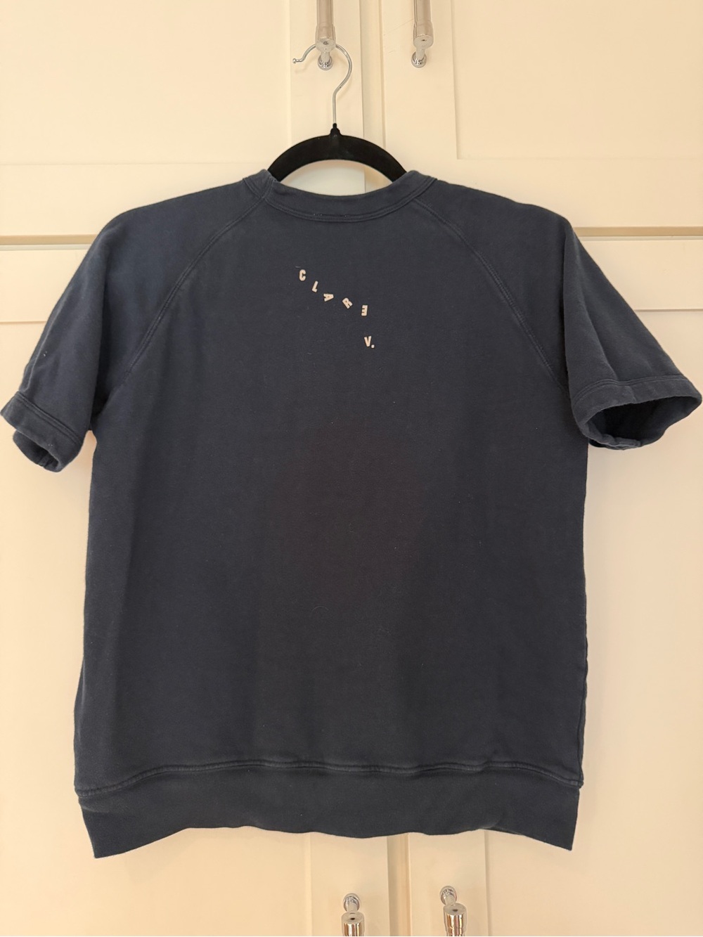 Clare V. Masculin Feminin Navy Sweatshirt Short Sleeve XS - Picture 5 of 11